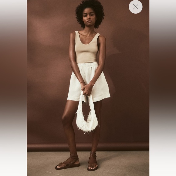 H&M Linen-blend Pull-on Shorts - Picture 2 of 6